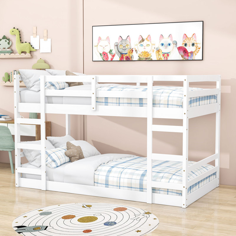 Lit superposé en bois Emirhan, Twin Over Twin, Blanc