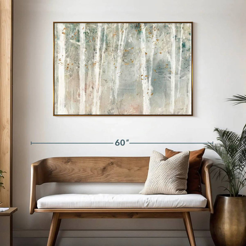 A Woodland Walk I, 46 po x 31 po, Cadre flottant doré