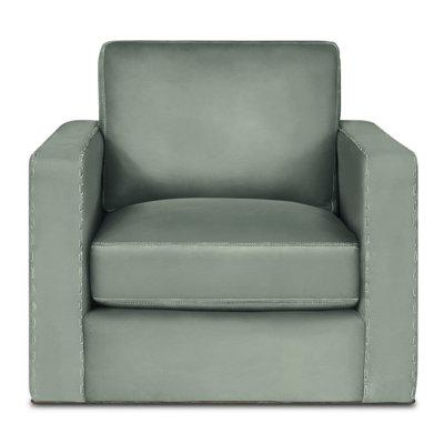 Fauteuil pivotant en cuir véritable Magdalena