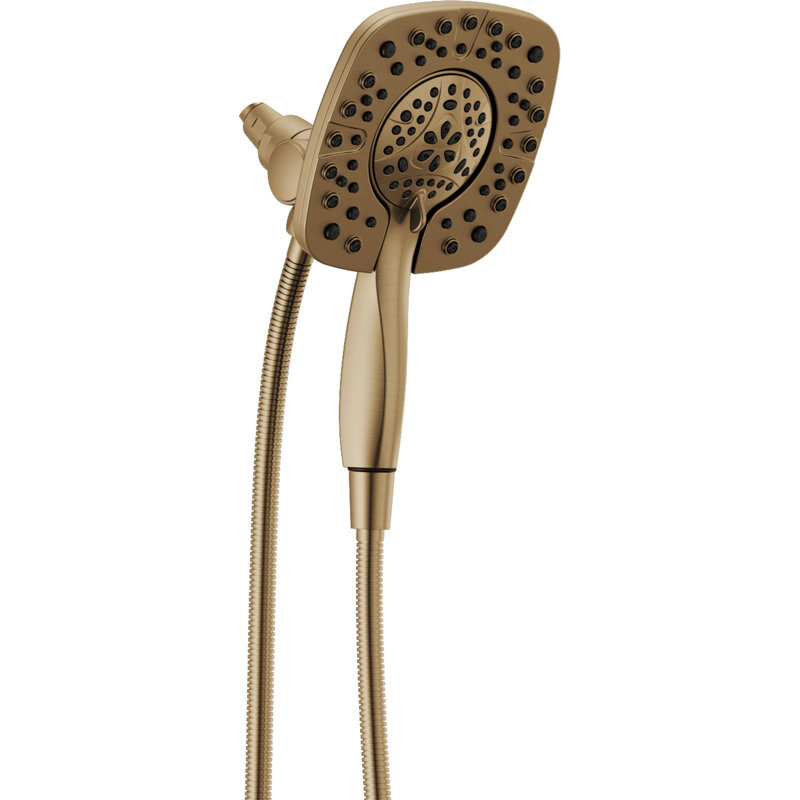 Pomme de douche double à 4 jets avec douchette In2ition, Bronze champagne