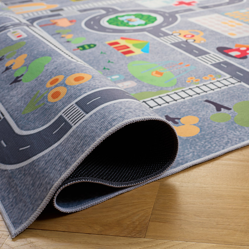 Tapis géométrique lavable à la machine Tacoma Kids 100 Performance, Rectangle de 5 pi x 8 pi