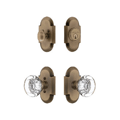 Nostalgic Warehouse Cottage Entry Set with Round Clear Crystal Knob