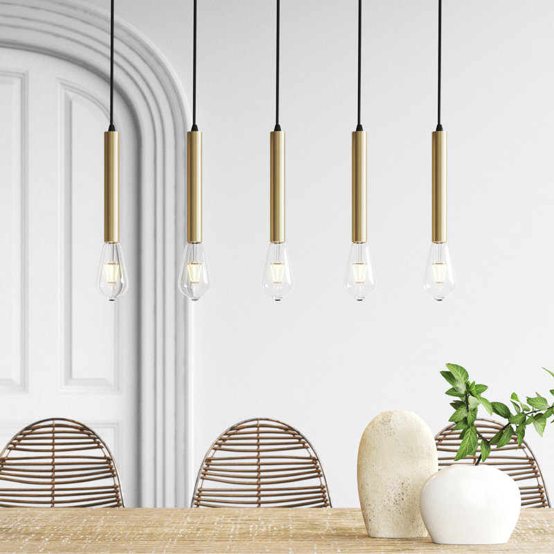 Jamaria 5 - Light Dimmable Kitchen Island Modern Linear Chandelier