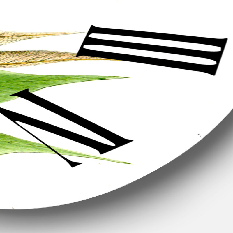 Plante brésilienne rétro V - horloge murale traditionnelle, Surdimensionné