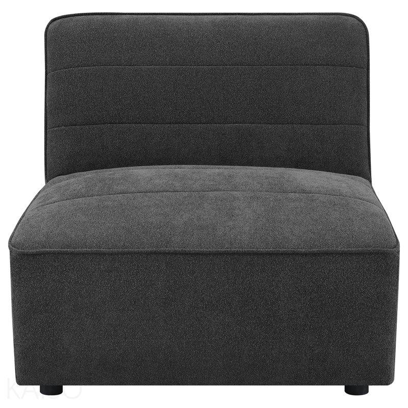 Fauteuil d'appoint rembourré en tissu anthracite foncé