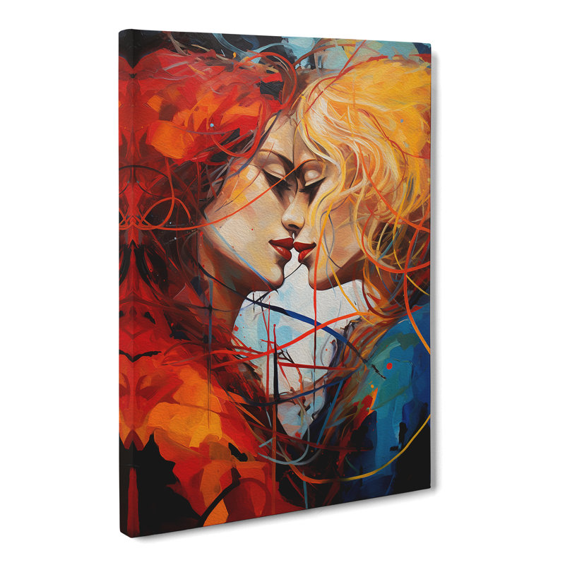 Two Women In Love Contemporary - Wrapped Canvas, 60cm H x 40cm W x 3cm D