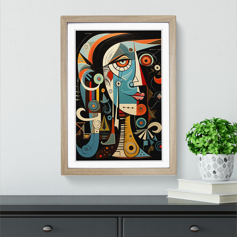 Pablo Picasso Modern - Framed Print, Oak Framed, 34cm H x 25cm W x 2cm D