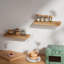 Floating Wall Shelves Set Of 2, 24" Wood Shelves For Storage & Decor, Oak