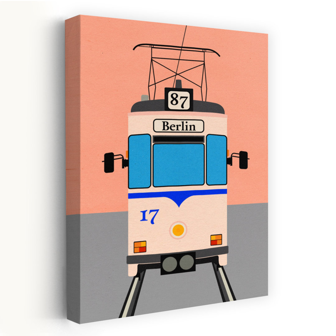 Berlin Tram Colorful Abstract Contemporary Architecture City Wall Art Print