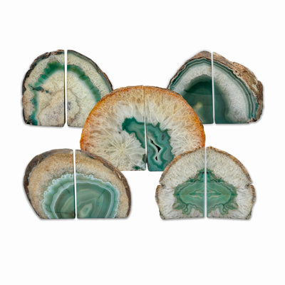 Geode Bookend, Natural Agate Bookend Pair, Unique Crystal Bookend Set