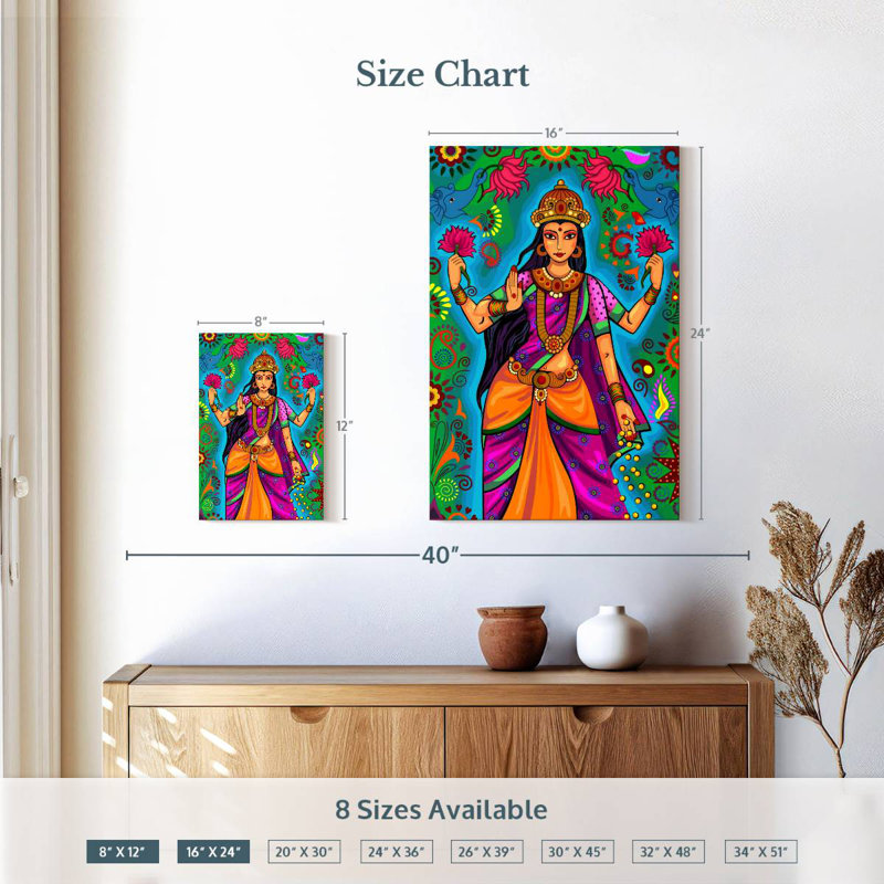 Adella Indian Goddess Lakshmi, 12" H x 8" W