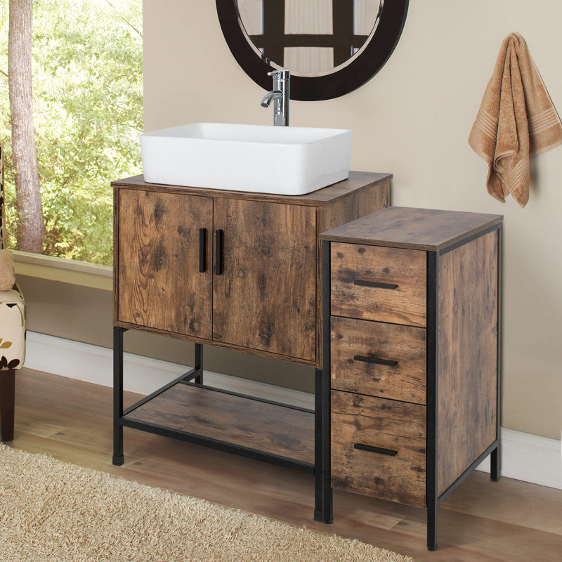 Ensemble de meuble-lavabo simple 36 po Conrado, Brun, Brun