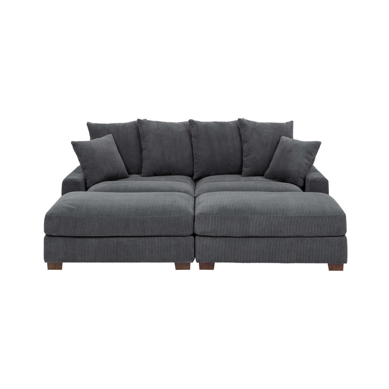Arzuaga 4-Piece Corduroy Sectional Sofa | Wade Logan®