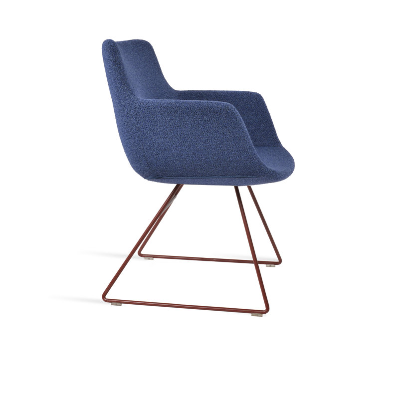 Chaise Bottega, Bleu et noir, Rouge