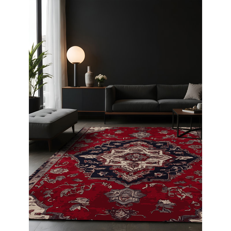 Tapis rouge soyeux et moelleux, Carré 8 pi
