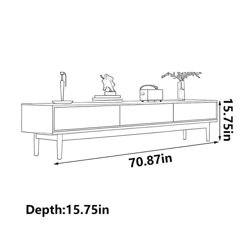 Meuble télé à tiroir, 70.87"