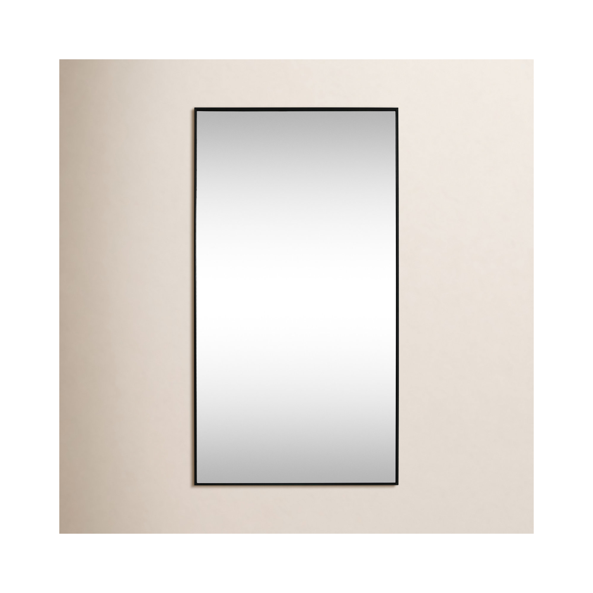 Sabine Metal Rectangle Floor Mirror, 72" x 36", Black