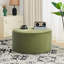 Repose-pieds rond en velours, vert olive-1315631519