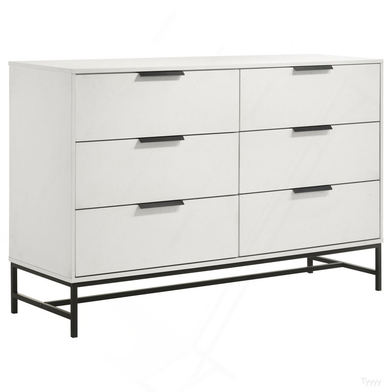 Commode de chambre blanche à 6 tiroirs Taraval