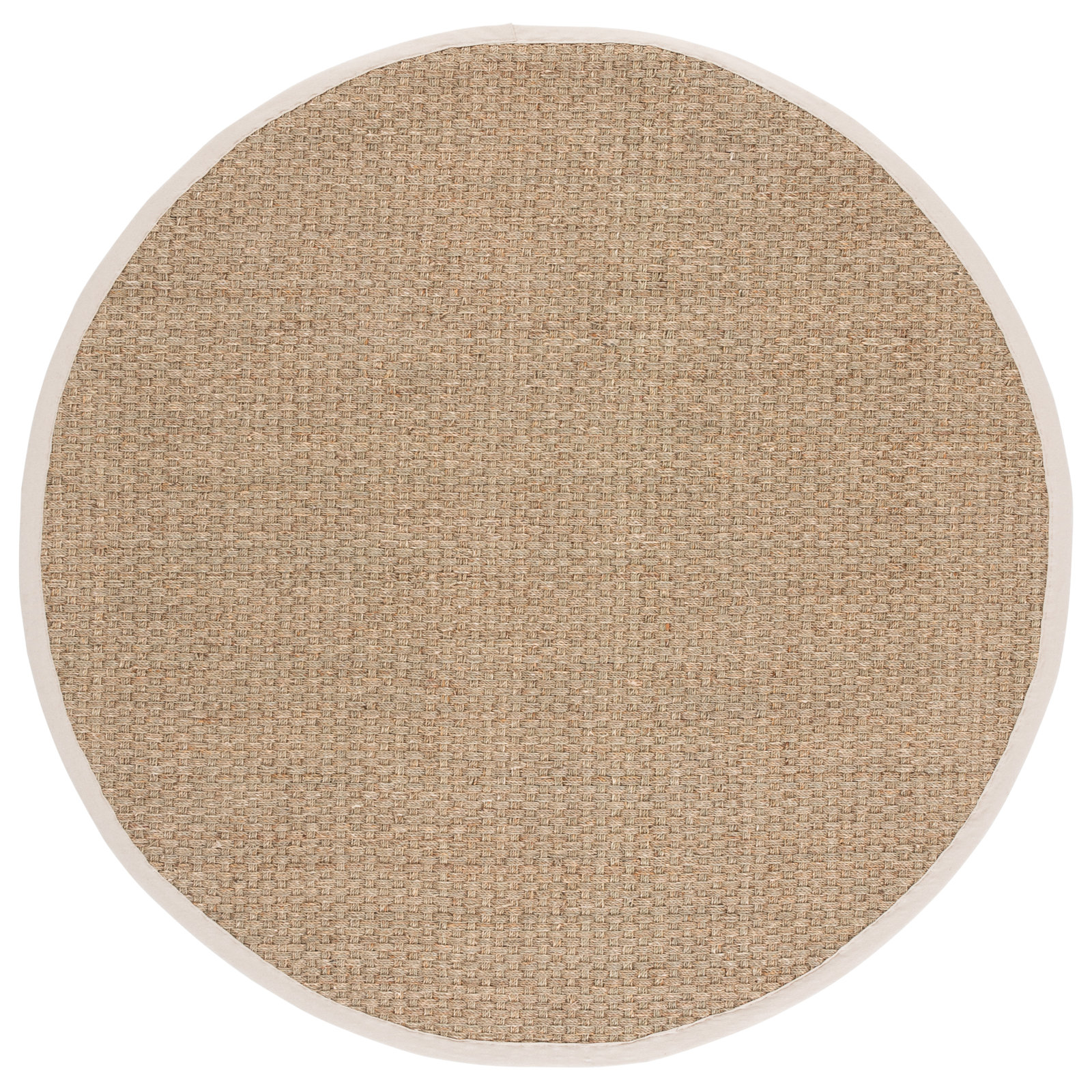 Dollard Natural Ivory Seagrass Rug, Round 6'