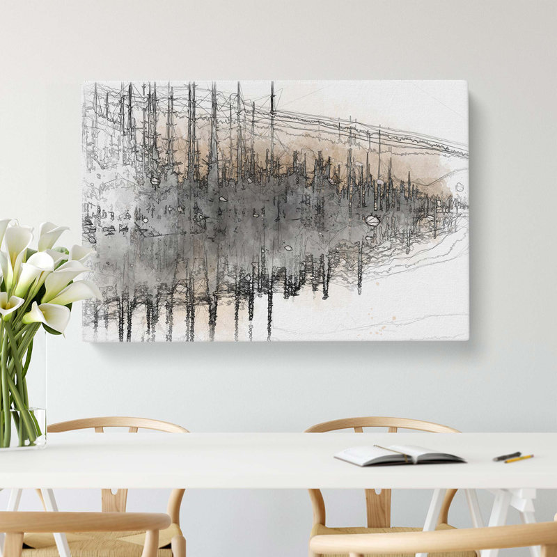 Winter In Cuejdel Lake In Romania In Abstract - Wrapped Canvas, 40cm H x 60cm W x 3cm D