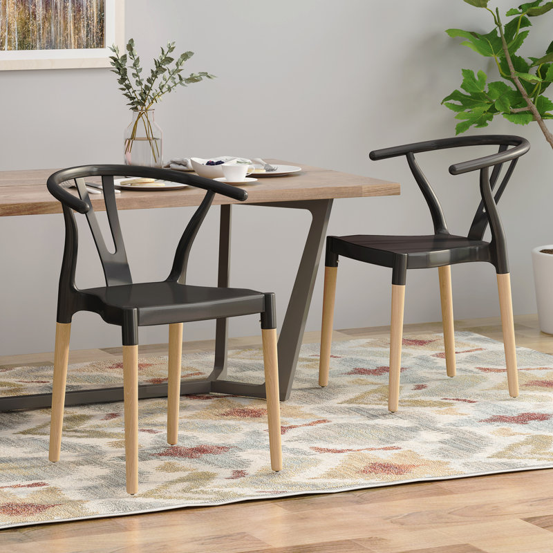 Chaise de salle à manger en plastique (ensemble de 2)