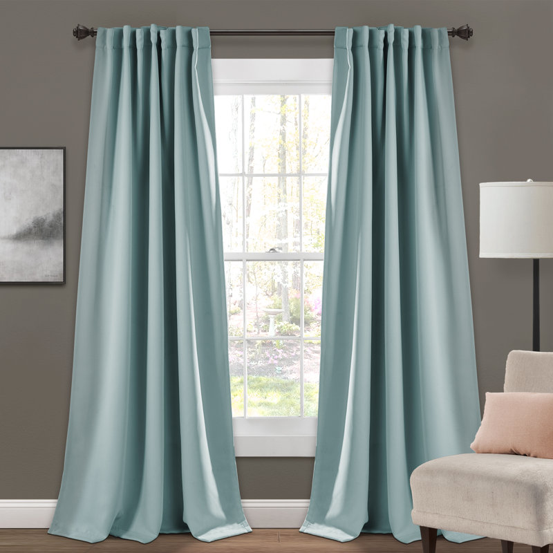 Paire de rideaux obscurcissant à rideaux isolants Lush Decor (ensemble de 2), Bleu, L 84 po x l 52 po