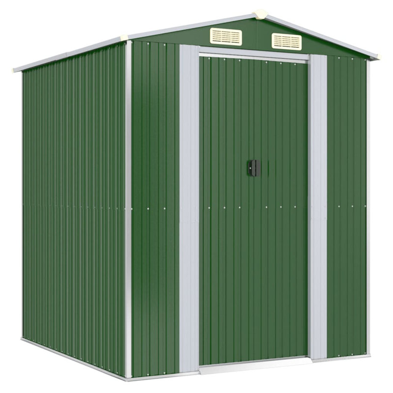 Remise de rangement traditionnelle en acier, Vert, L 6,3 pi x P 8,99 pi