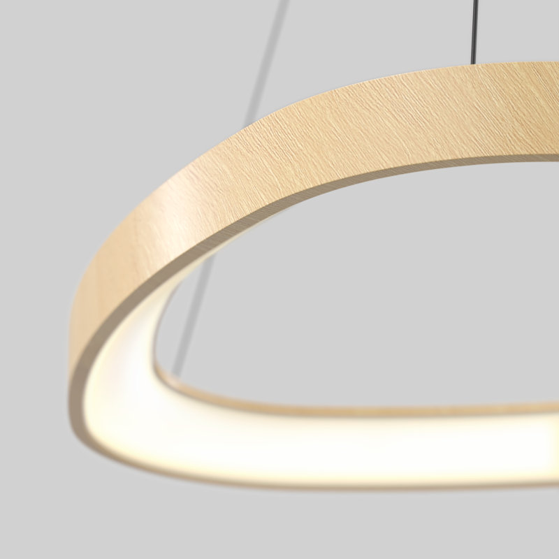 Anatole LED Pendant Light for Dining Room, Wood Effect