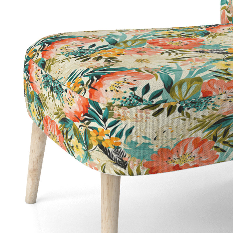 Botanical I - Chaise d'appoint rembourrée à motif tropical