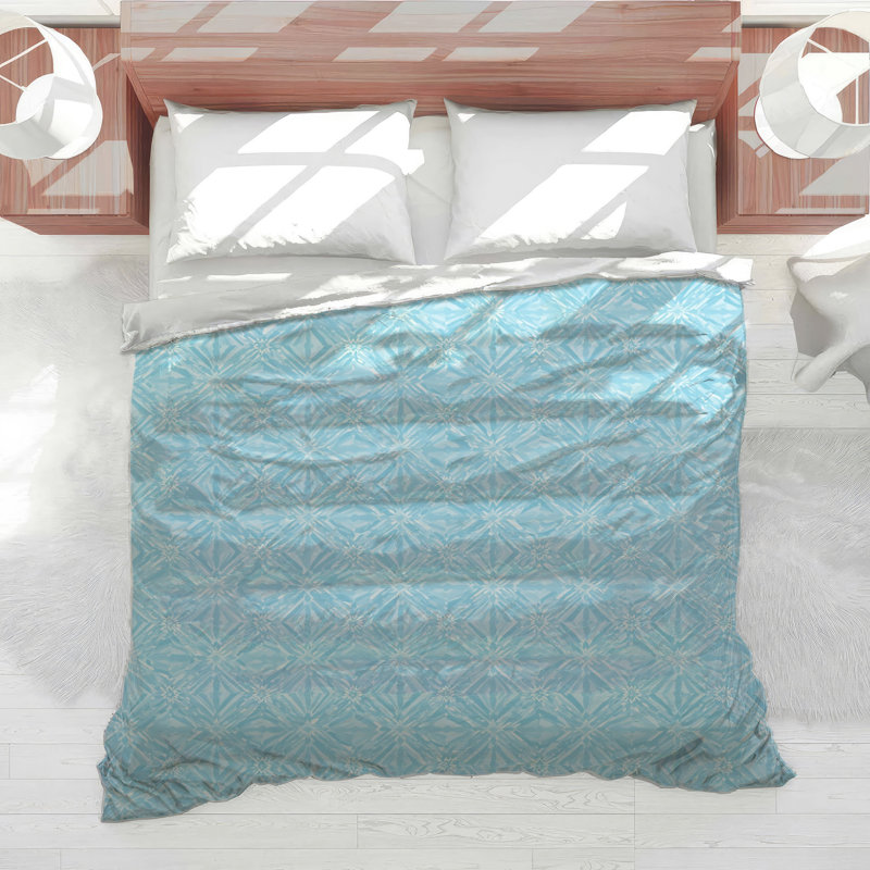 Light Blue Geometric Pattern Comforter, Twin Extra Long