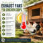 Ensemble d'extraction solaire de 15 W pour poulailler, cabanon, serre et niche pour animaux avec deux ventilateurs