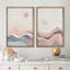 "Mountain Range Moon Sun", nature abstraite, encadrée sur toile, 2 pièces-91069252-91069250