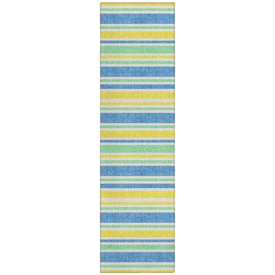 Kinslee Washable Striped Indoor / Outdoor Rug