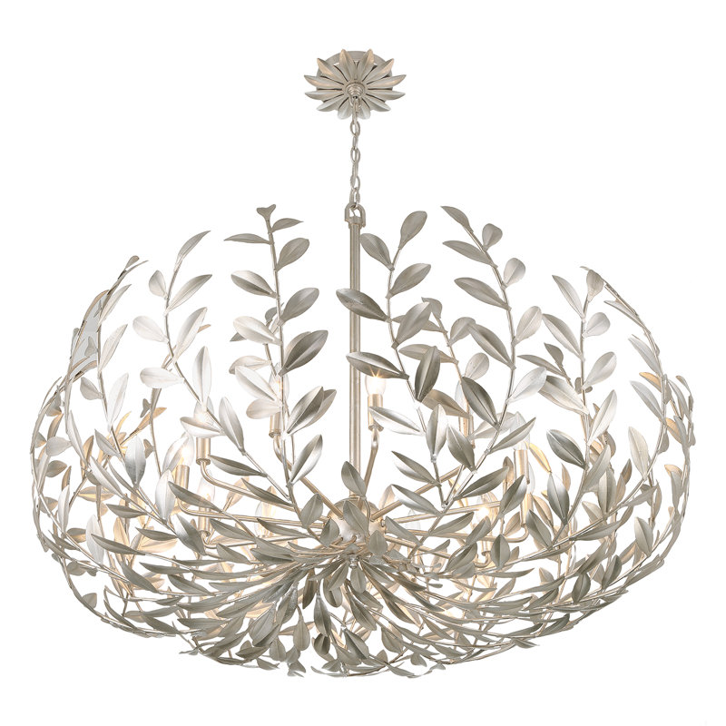 Lustre 12 lumières Aumiller, Argent antique