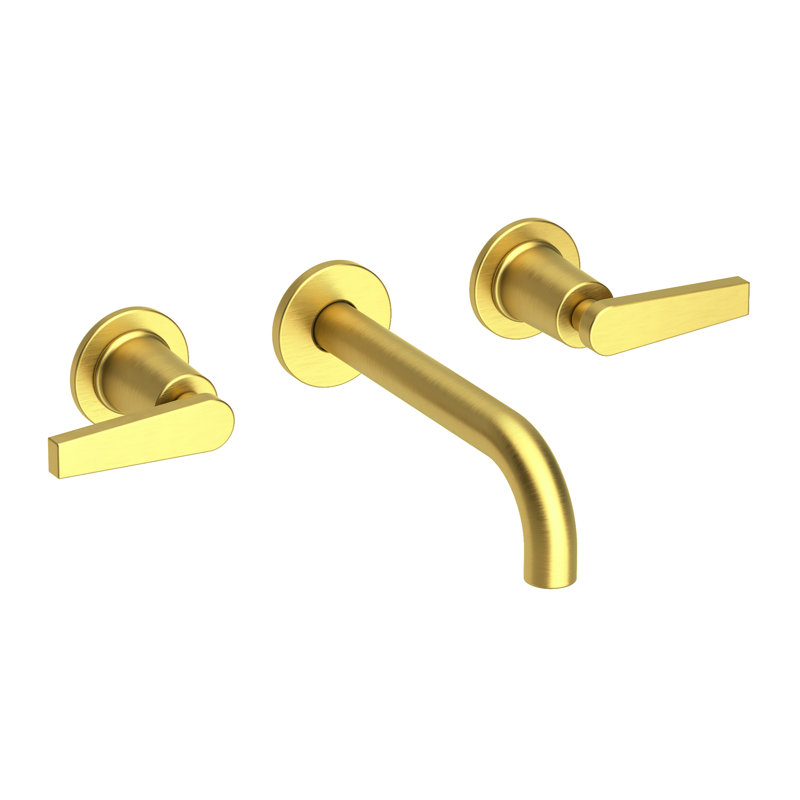 Dorrance Wall Mount Bathroom Faucet, Satin Brass