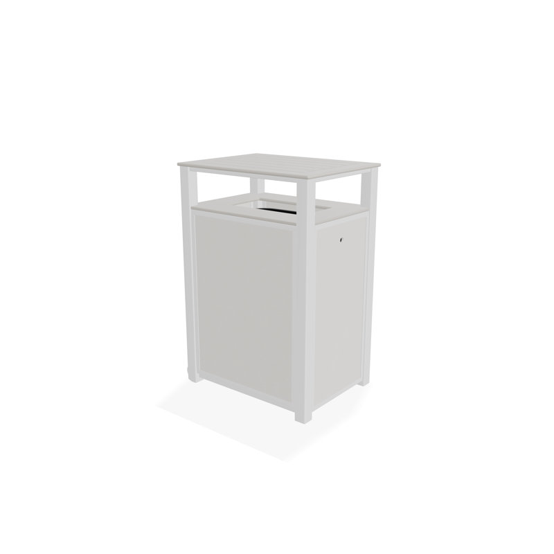Poubelle en aluminium / polymère 30 gallons, Blanc