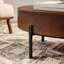 Table basse à plateau relevable 43,3 po avec rangement caché, table basse ovale moderne en noyer pour le salon