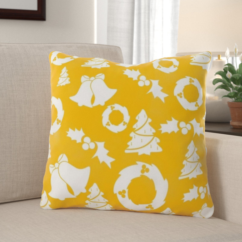 Coussin décoratif Hillard, Jaune, Intérieur