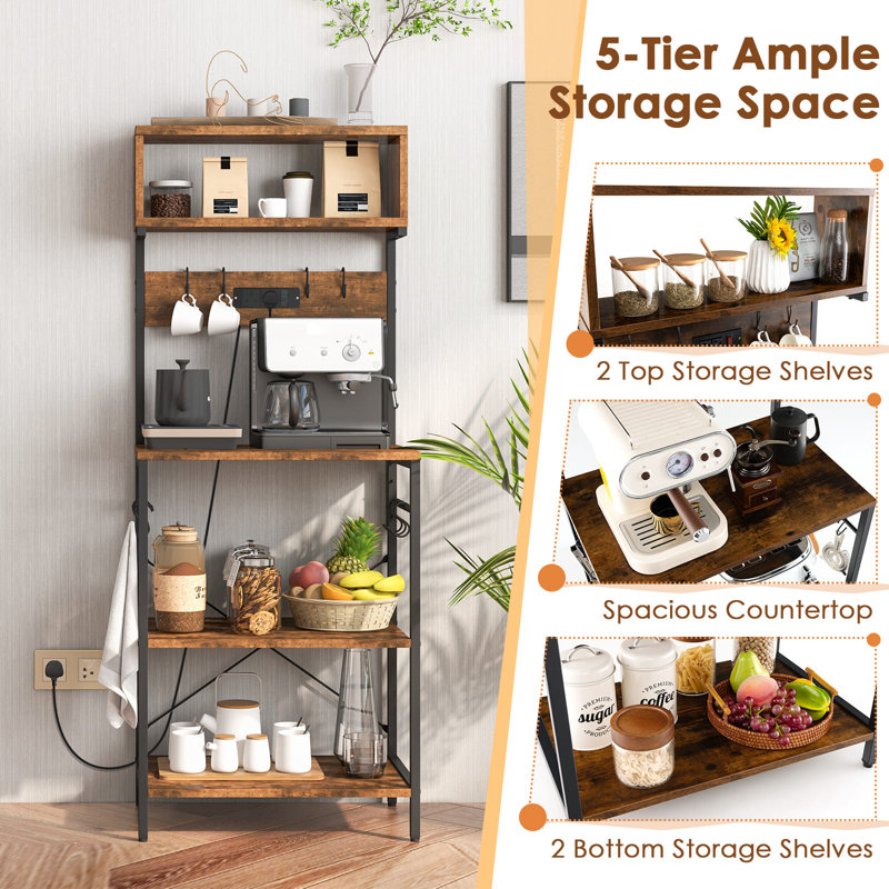 60cm Metal Standard Baker's Rack with Microwave Compatibility