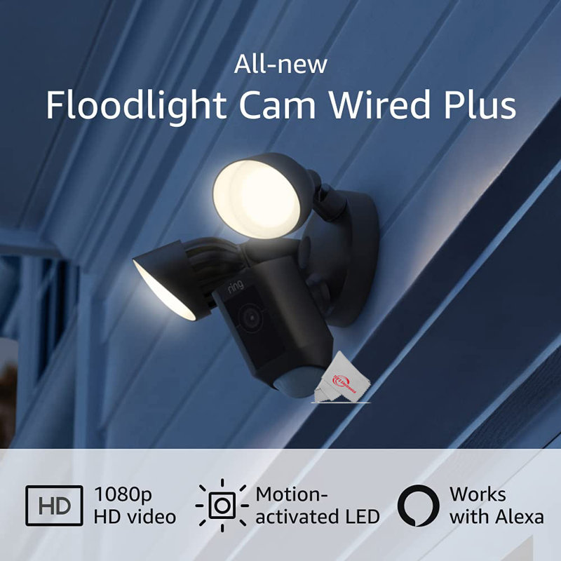 Ring 125 W LED Video Enabled Dusk to Dawn Outdoor Security Flood 