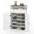 Modern Farmhouse Shoe Storage Cabinet, Narrow Entryway Shoe Rack with Drawers & Adjustable Shelves, Brown White