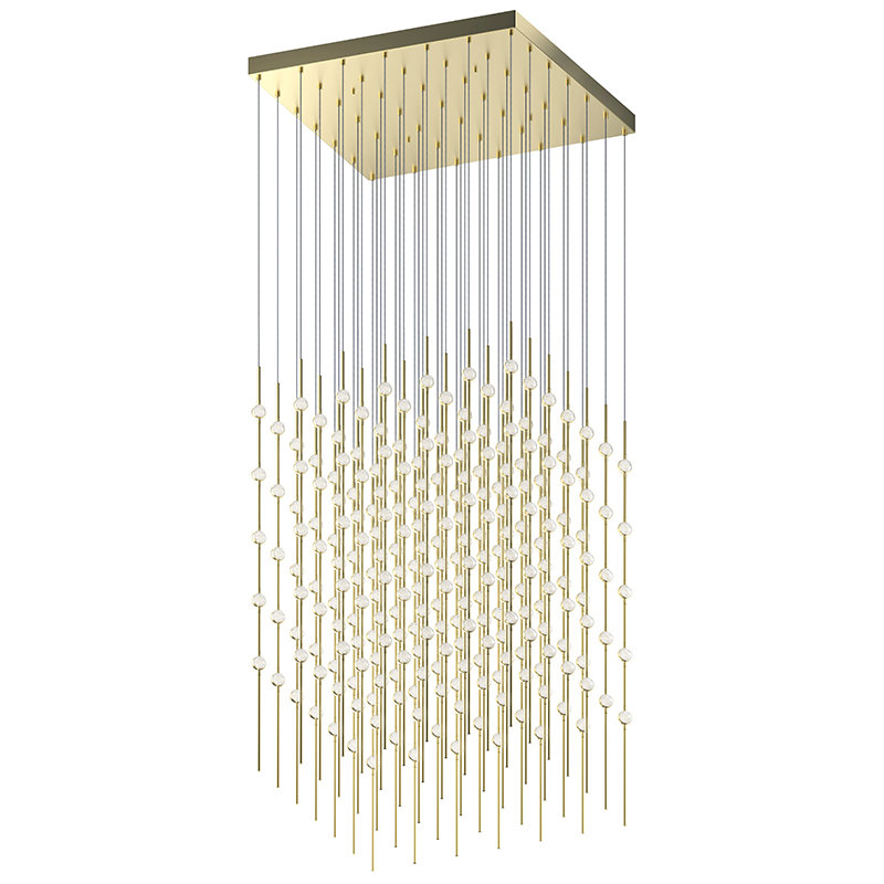 Constellation 245 - Light LED Pendant, Clear, Satin Brass, 2700K