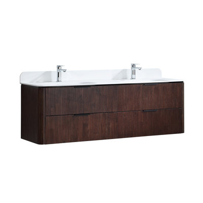 Voulis 60'' Double Sink Bathroom Vanity Set