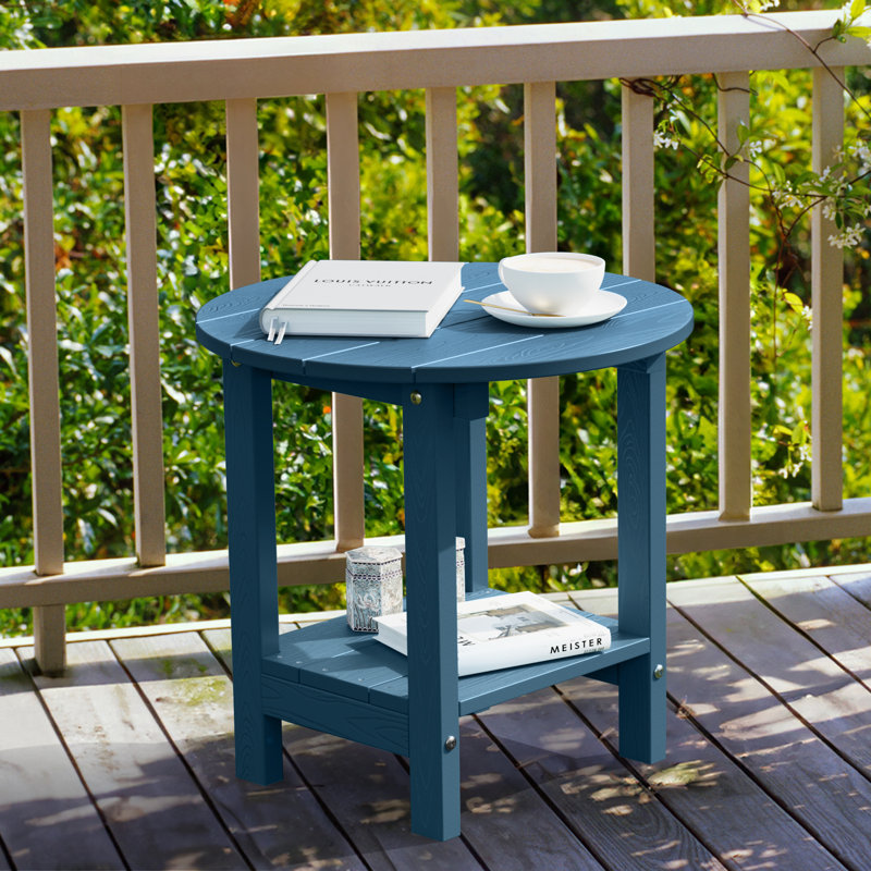 Table d'appoint ronde 18 po Adirondack, Bleu foncé
