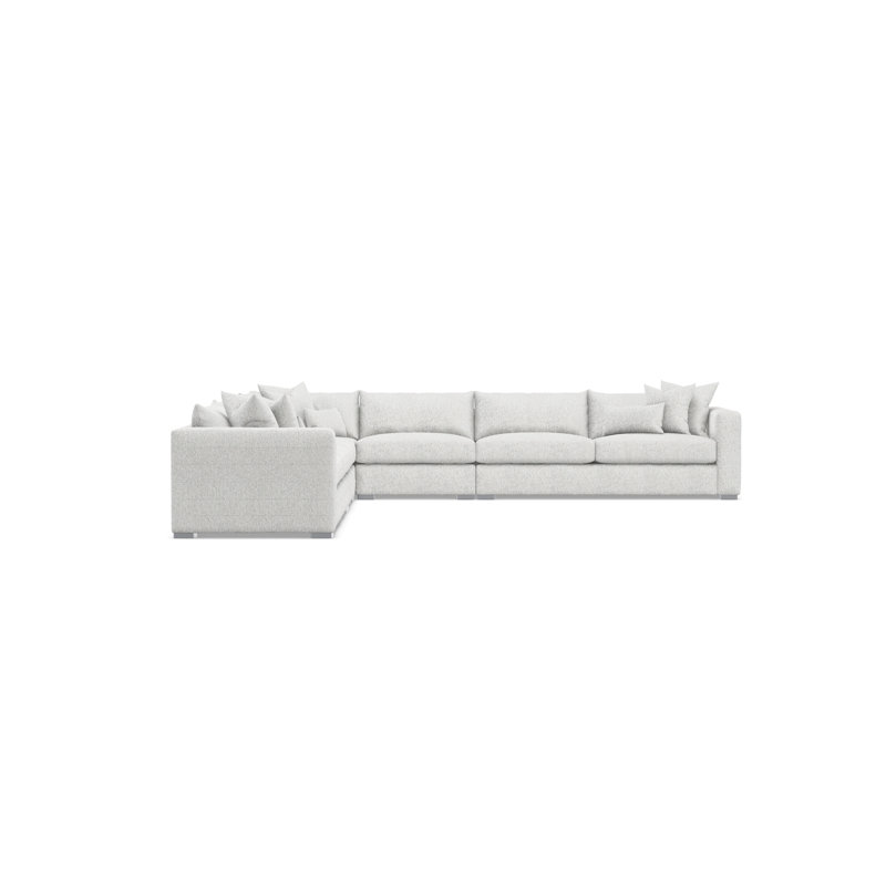 Sectional, 32.5" H x 157" W x 157" D, Cream Polyester