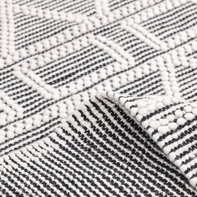Alberta Geometric Area Rug in Gray/White, Rectangle 8' x 10'