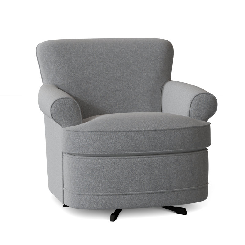 Maxton Upholstered Swivel Armchair, Light Blue Performance Fabric; 0851-55