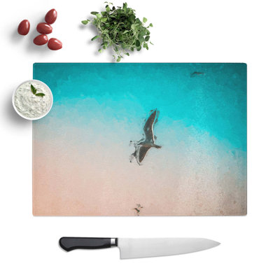 Tempered Glass Soaring Seagulls Chopping Board