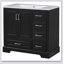 Ensemble de meuble-lavabo traditionnel 36 po avec lavabo en résine, armoire de salle de bain noire avec deux portes et quatre tiroirs